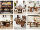 Farmhouse Dining Table for 6 to 8, 63-Inch Rectangular Kitchen Table with Storage