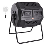 Compost Bin, 43-Gal Dual Chamber Composting Tumbler, Large Tumbling Rotating Composter