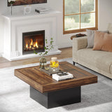Engineered Wood Low Coffee Table for Living Room Rustic Brown & Black