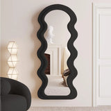 Full Length Mirror 63x24, Irregular Wavy Mirrors, Wave Arched Floor Mirrot