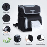 Leakproof Car Trash Can with Adjustable Tissue Holder & Straps