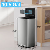 mVm Stainless Steel Trash Can 20L/30L, Step Pedal Garbage Bin with Lid, Fingerprint-Resistant, Soft Close