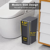 3 Pack 10 Liter Small Trash Can with Lid, 2.6 Gallon, Slim Trash Bin Waste Basket for Bathroom, Kitchen