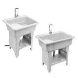 Freestanding Laundry Sink with Storage Shelf Multifunctional Utility Sink for Pet Bath