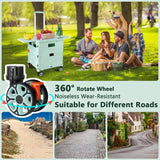 55L Foldable Utility Cart Folding Shopping Cart with Magnetic Lid Telescopic Handle Wear-Resistant 360°Wheel