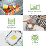 12pcs Glass Lunch Box Food Storage Containers Meal Prep Airtight Bento Boxes