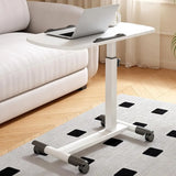 Foldable Standing Desk with Wheels 27.2-35.4" Height Adjustable Mobile Overbed Tables Metal Frame