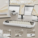 ATTACK SHARK X66 Wireless Mechanical Keyboard with Side Printed PBT Keycaps BT & 2.4G Wireless & Type -C Wired Hot-swap 16 Milli