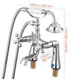SucceBuy Clawfoot Tub Faucet Deck Mout  Bathtub Faucets with Handheld Shower 360° Rotation Spout & 59-in Long Hose for Bathtubs
