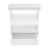3-tier Foot Rest Manicure Stool Pedicure Cart Footbath Trolley with 4 Casters for Beauty Salon