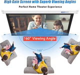 100 in Manual Pull Down Projector Screen 16:9 1.2 Gain Retractable for Home