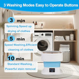 18L Portable Foldable Mini Washing Machine with 3 Modes for Clothes Underwear