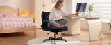 TCGBKAF Black Criss Cross Chair with Wheels&Flip-Up Arms, 25" Seat Cross Legged Office Chair with Flip-Up Back, Ergonomic Computer Desk Chair, Adjustable