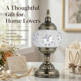 Turkish Moroccan Table Lamp Lantern with Handmade Mosaic Glass Lampshade