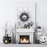 6PCS Black 9 Arm Metal Floor Candle Holders Tall Set for Party Event(46Inches)