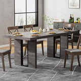 70.8 Inch Dining Table, Rustic Farmhouse Kitchen Table for 6-8 People
