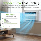 10,000 BTU Smart Inverter Window Air Conditione, Cools 450 Sq.Ft,