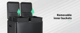 60L/16 Gal Dual Trash Can Stainless Steel Step Garbage Can