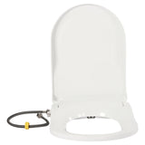 Non-Electric Bidet Toilet Seat 3-Hole Bidet Seat Fits Elongated Toilets White Dual Nozzle System