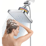 Dual Filtered Rain Shower Head Combo High Pressure 10 Modes Handheld Shower Head Built
