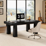 LITTLE TREE 5ft Conference Table, Heavy Duty Rectangular Modern Industrial Meeting Table with 4 Tapered Legs for Office, Black
