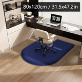 Solid color computer chair mat flannel floor mat thickened desk swivel chair arched carpet study soft dressing table foot mat