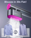 Jack ＆ Rose Travel Steamer for Clothes,100-220V Portable Iron,15s Heat Up,Steamer ＆ Iron 2 In 1, Travel Size,Large Ceramic Heat Panel