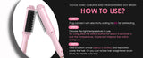 Ionic Hair Straightener Brush, 4 Temps & 30s Heating&Auto-Off, Anti-Scald Ceramic Straightening Comb