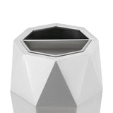 Silver Commercial Octagonal Garbage Can,Stainless Steel Large Trash Can
