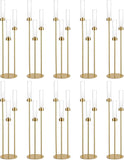 10pcs 3 Arm Gold Candelabra for Table 34in Tall Metal Candlestick Holder