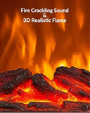Shinic 1500W Electric Fireplace Heater with Realistic Flame for Home, Office