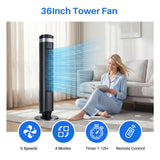Bladeless Tower Fan for Bedroom, 25ft/s High Velocity 28dB Quiet DC Fan