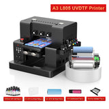 US/EU Stock A3 XP600 UV Printer A4 L805 UV Flatbed Printing Machine For Pen Metal Wood Acrylic UV DTF Printer UV Sticker Printer