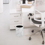 Marble Design Small Trash Can, Plastic Round Trash Can Bathroom Wastebasket Garbage Can Office