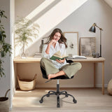 Vanity Chair with Cat Paw Back,Armless Desk Chair Cute Small Office Chair with Wheels Adjustable Height