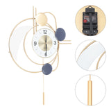 Large Modern Metal Wall Clocks with Swing Pendulum for Kitchen, Living Room