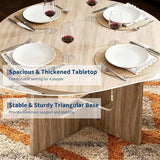 Round Dining Table for 4, 43.3" Wood Kitchen Table with Cross Base