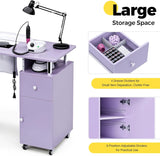 Manicure Table Nail Desk for Nail Tech with Dust Collector & Wrist Rest, Acetone Resistant Beauty Salon
