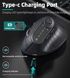 BT5.0 Wireless Vertical Mouse With Function Adjustment Knob 8 Buttons