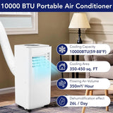 10,000 BTUPortable Air Conditione, Powerful Cooling Up To 450 Sq.Ft, 3-in-1
