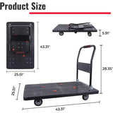 Heavy-Duty Swivel Wheel Platform Truck Dolly for Moving, Warehouse