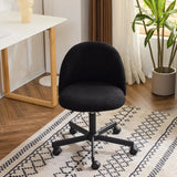 VINGLI White Modern Velvet Vanity Chair with Back - Silent Wheels Stylish Comfortable