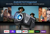 LynCast Outdoor Projector with WIFI 6 and Bluetooth 5.4, 1080P, 8K Support