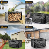 40 Inch Heavy Duty Firewood Rack with Cover, Outdoor Log Storage for Fireplace