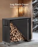 4ft Firewood Log Rack with Cover, Heavy Duty Indoor Outdoor Storage Combo Set