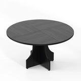 47 Inch Round Dining Table for 4-6 People Rustic Wood Circle Kitchen Table