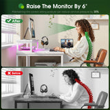 EnHomee  40" L-Shaped Computer Desk with Monitor Stand & 3 Drawers