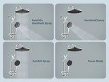 Self-cleaning Shower Head Combo, High Pressure 10'' Rain Showerhead