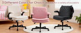 TCGBKAF Black Criss Cross Chair with Wheels&Flip-Up Arms, 25" Seat Cross Legged Office Chair with Flip-Up Back, Ergonomic Computer Desk Chair, Adjustable