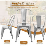 Furmax Metal Dining Chair Indoor-Outdoor Use Stackable Classic Trattoria Chair Chic Dining Bistro Cafe
